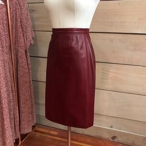 HERMÈS PARIS Lamb Skin Pencil Skirt